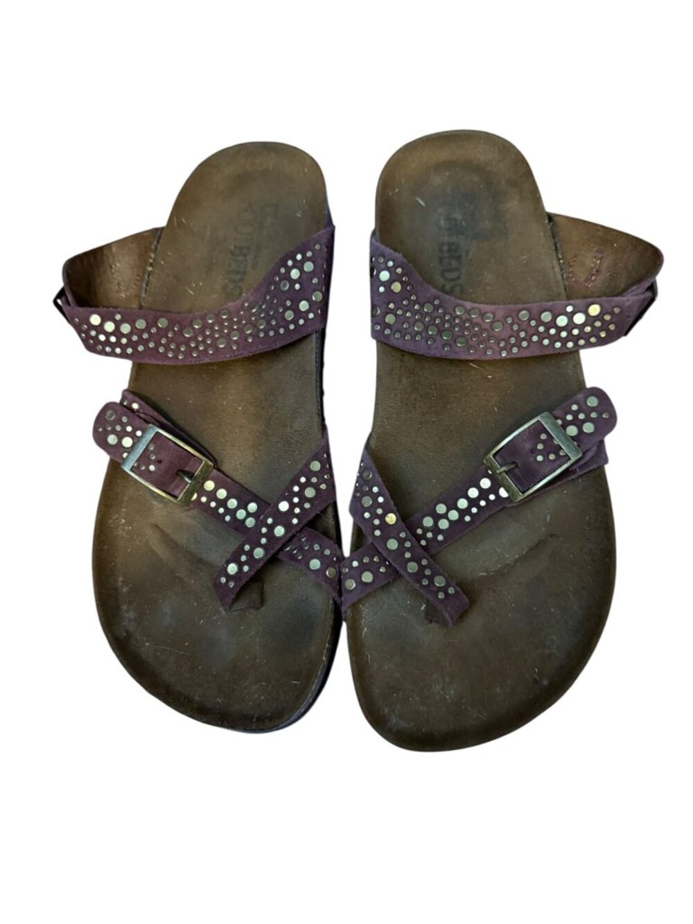 White Mountain Studded Strap Comfort Sandals – Women’s Size 7 – Plum Purple